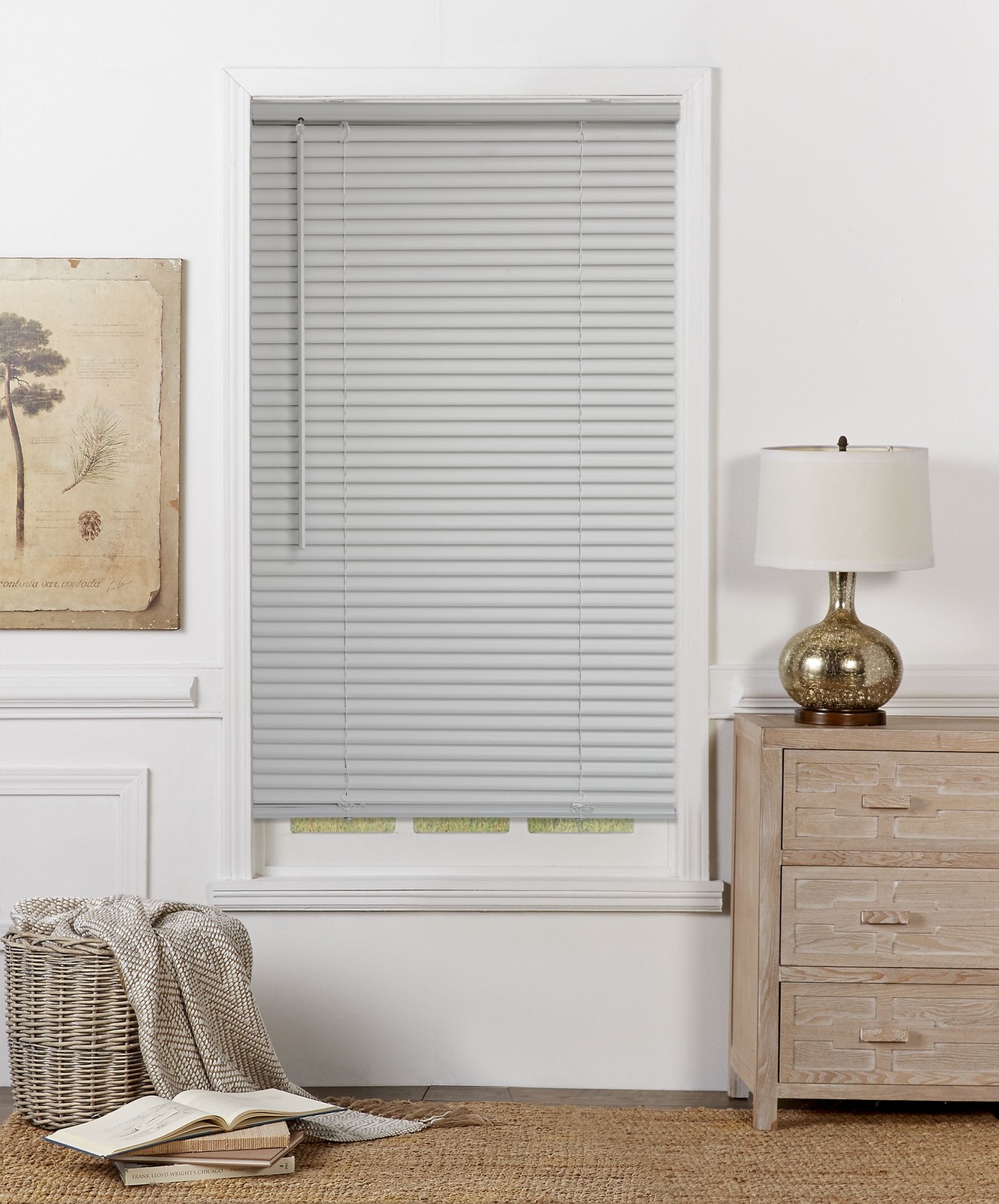 Mainstays 1″ Cordless Vinyl Room Darkening Horizontal Mini Blinds, 34″W x 48″L