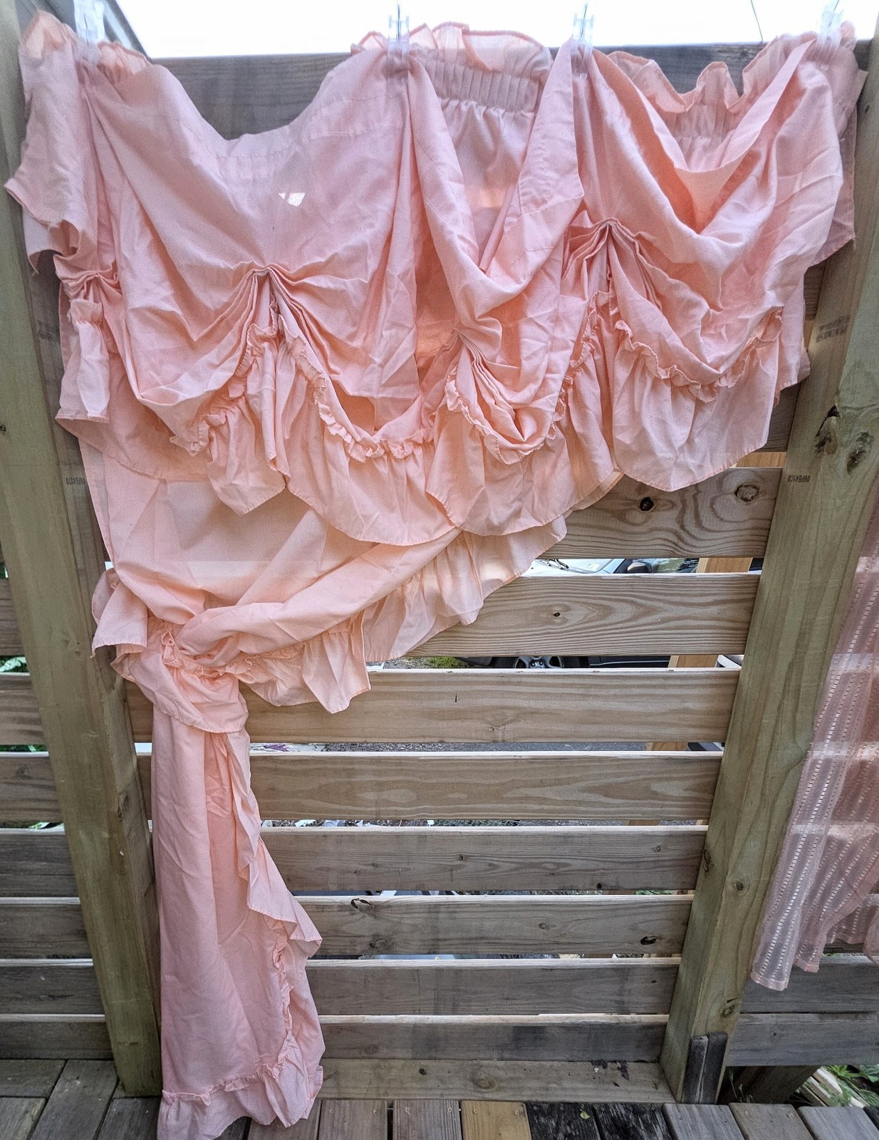 Vintage Kellwood Home Fashions Peach Blush Cottage Curtain Set – Made in USA