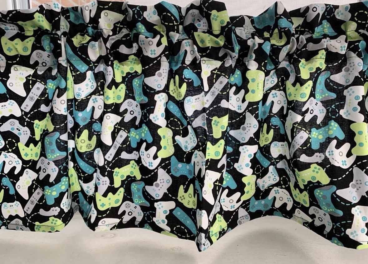 New Video Game VALANCE CURTAIN Bedroom Kids Gamer Curtains