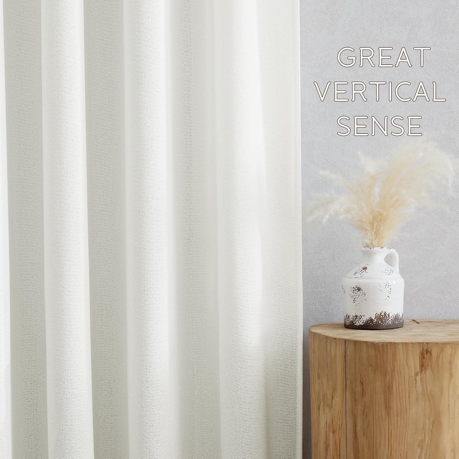 Wide Compatibility Ivory Sheer Curtains, 84″ Faux Linen – Perfect for Any Room