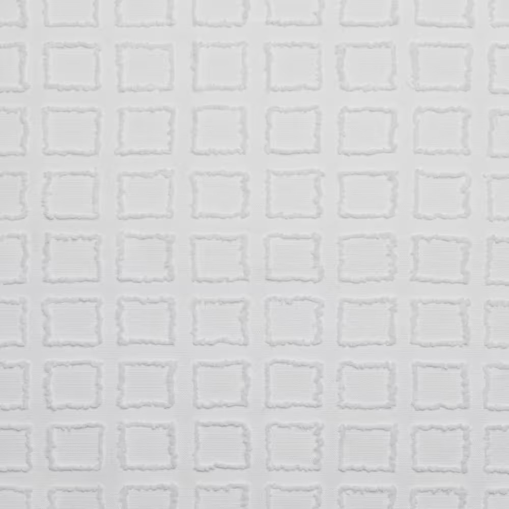 Squared White Solid Light Filtering Grommet Top Curtain, 54 In. W X 108 In. L (S