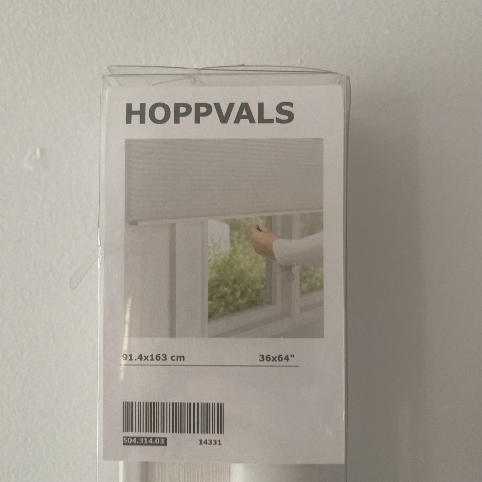 New IKEA HOPPVALS White Cellular Blind 91.4×163 cm (36×64 “) 504.314.03