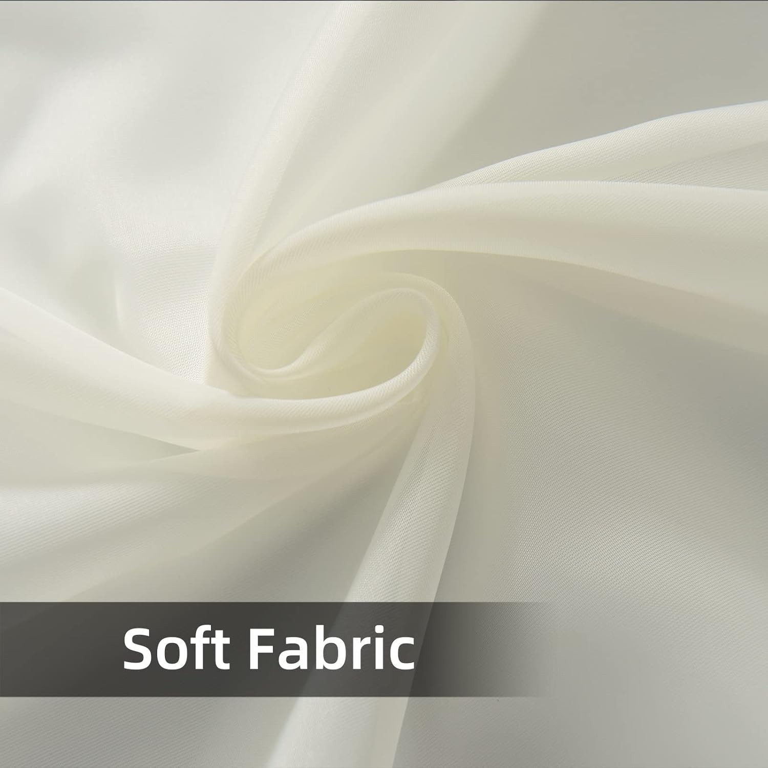 Solid Sheer Rod Pocket Curtain Voile Draperies 2 Panels White Beige Black Gre…