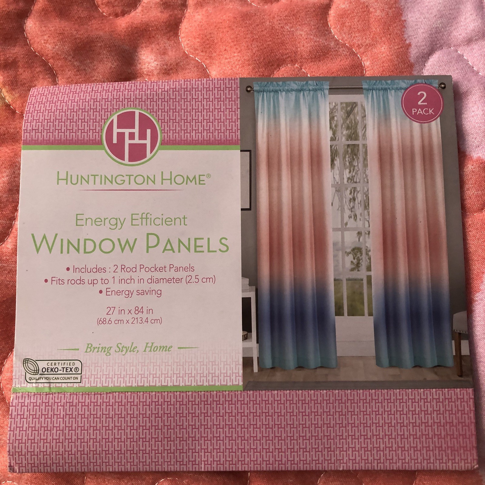 Curtains Rainbow Ombré Blackout 2 Panels 27 in x 84 in Huntington Home