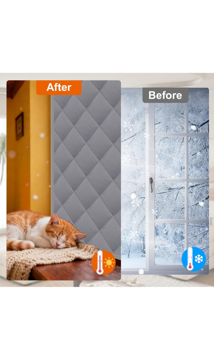 Window Insulation Kit Winter Draft Blocker Heavy-Duty Max Thermal 66×100″ NEW