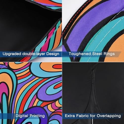 Windshield Sun Shade – Car Sun Shade Windshield, Reflector Sunshade Black