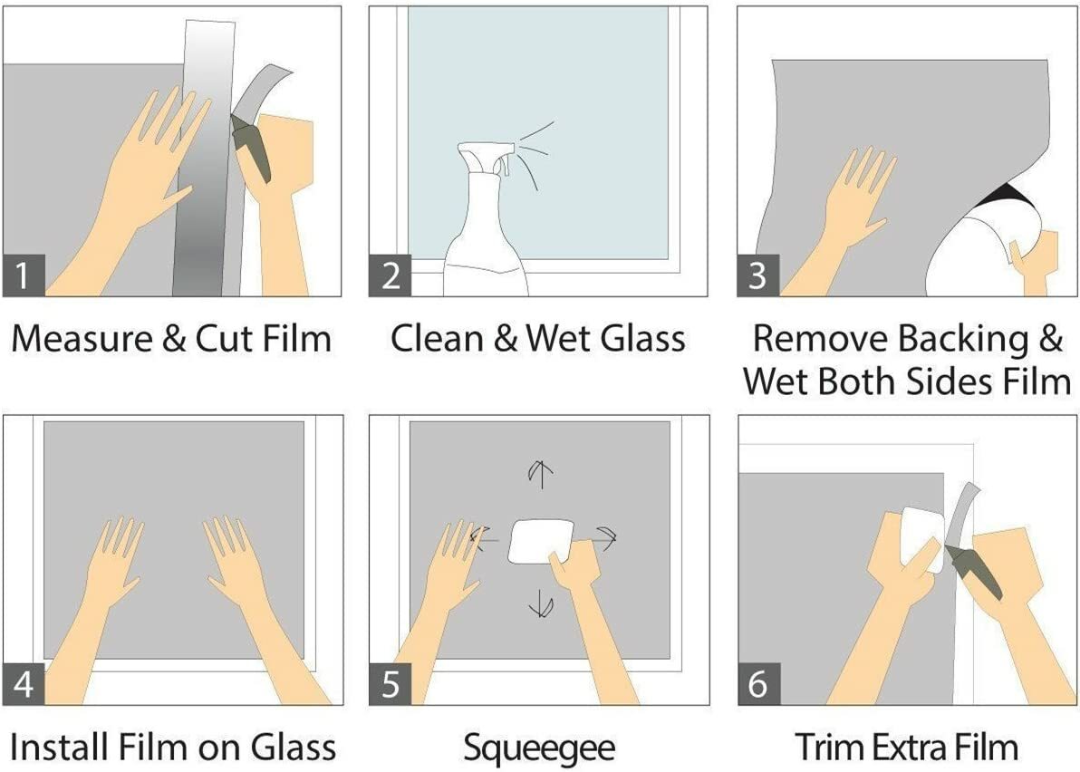 Bird&Tree No Glue Static Decorative Privacy Window Films for Glass 17.7″x78.7″