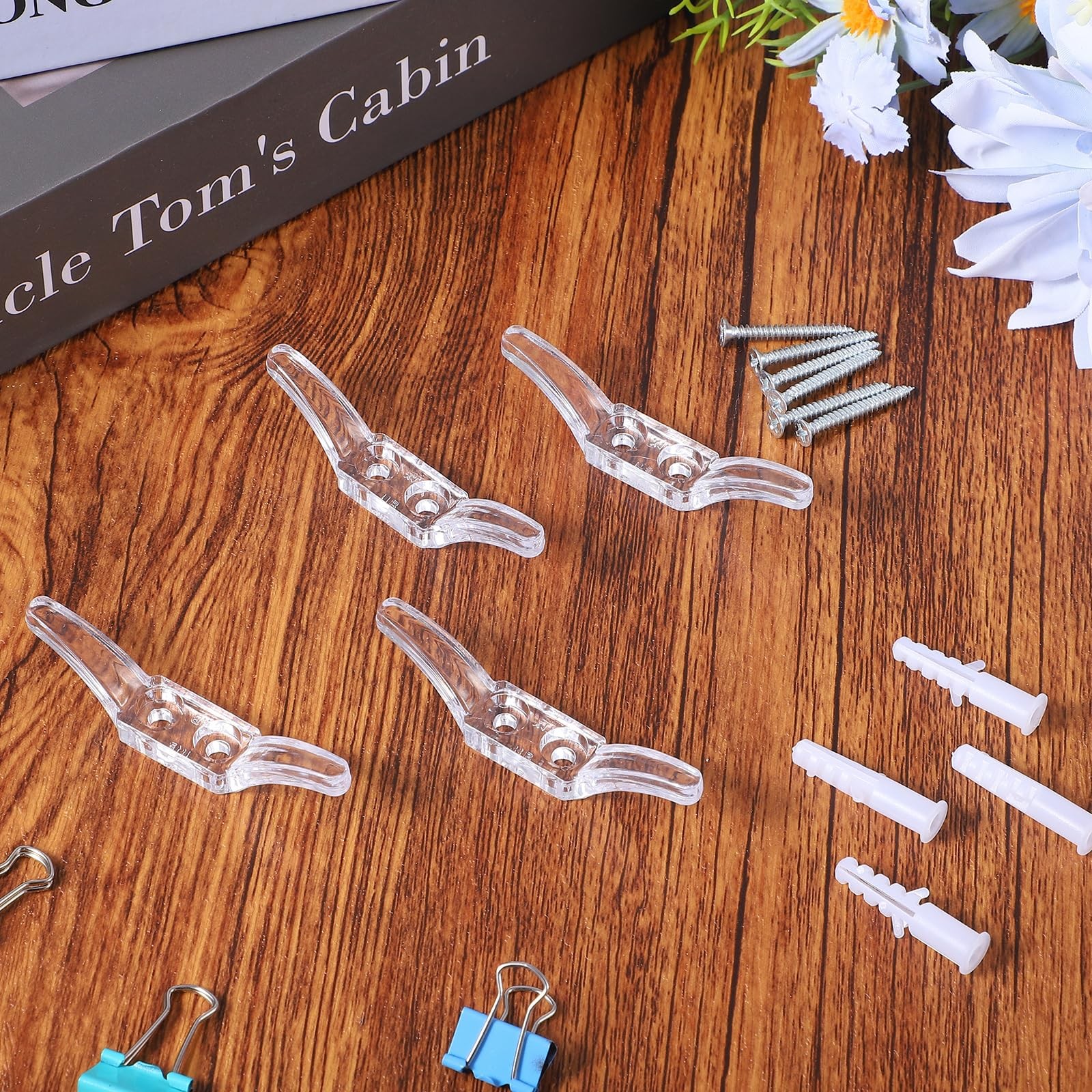 Blind Accessories Hooks, 4 Pcs Cord Cleats for Blinds, Window Blind Cord Hold…