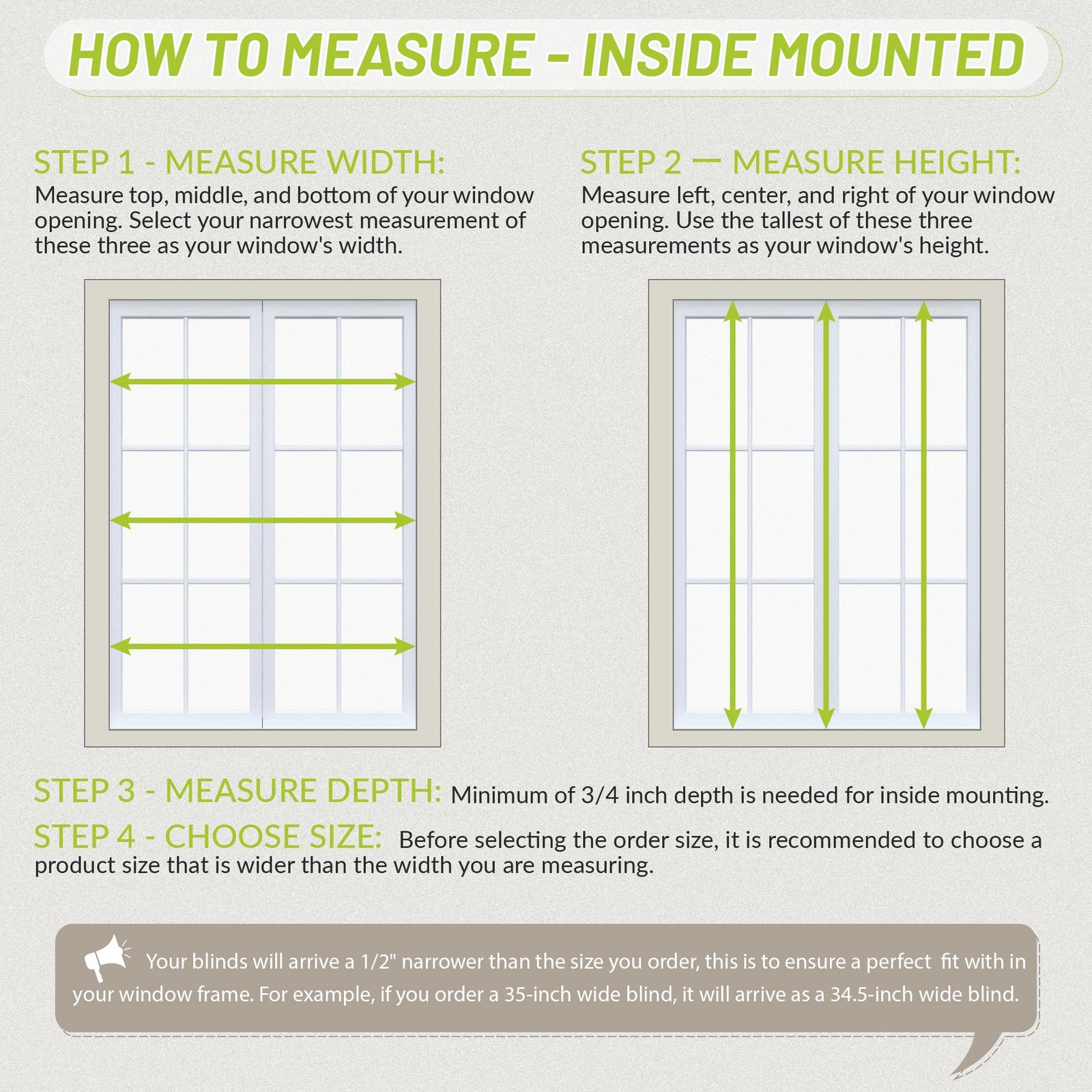1″ Cordless Room Darkening Window Blinds, 35″ W x 64″ H White