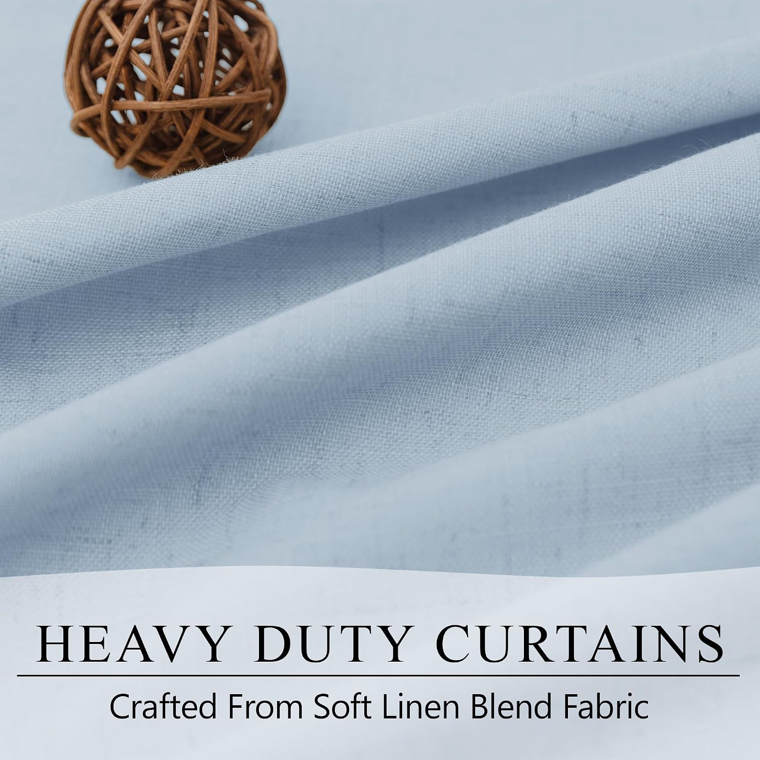 Light Blue Curtains 84 Inch Length for Bedroom 2 Panel Back Tab Pocket Pale Sky