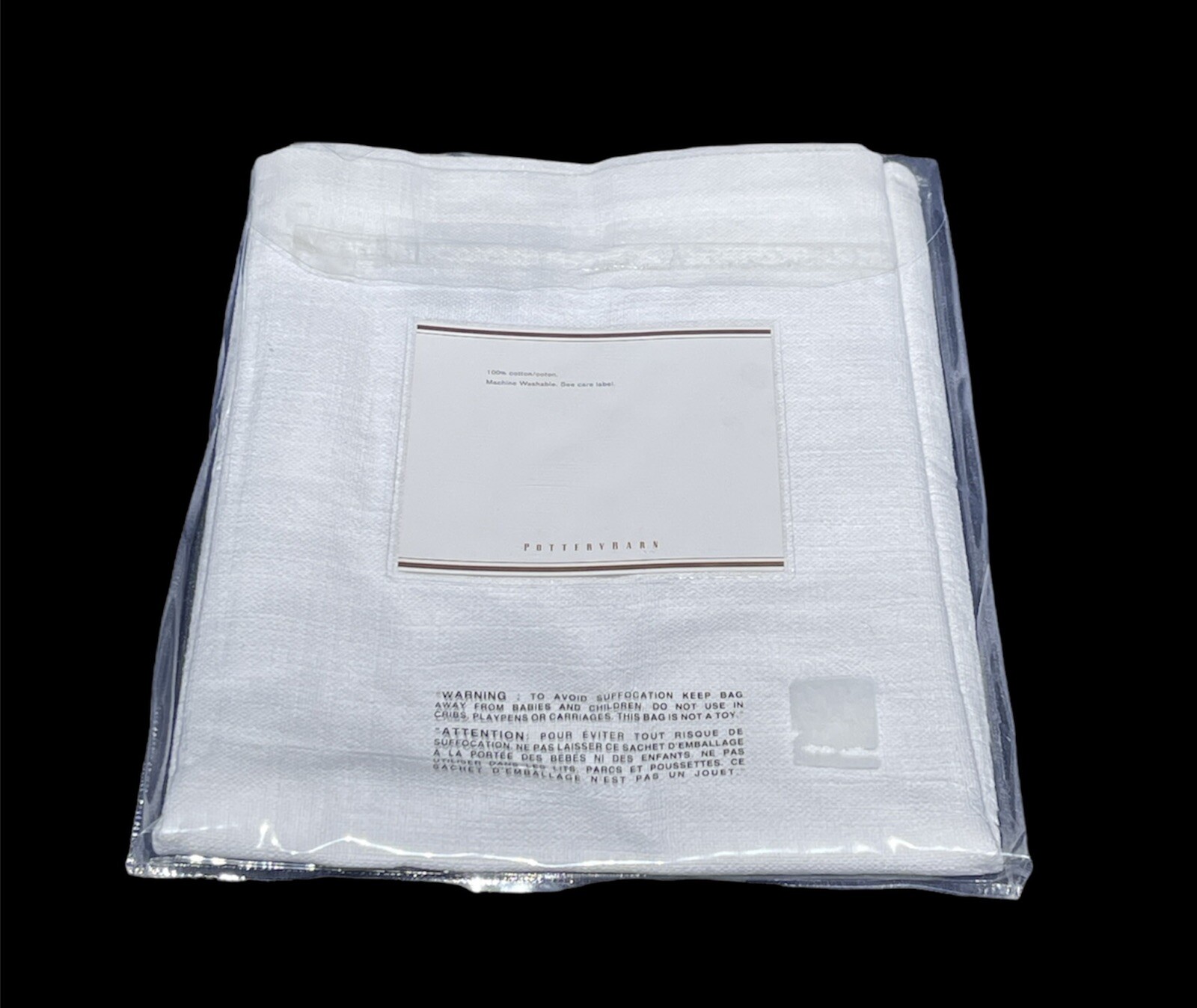 2- Foundations Casual Cotton Cafe Valance By Pottery Barn -White – 44X13in