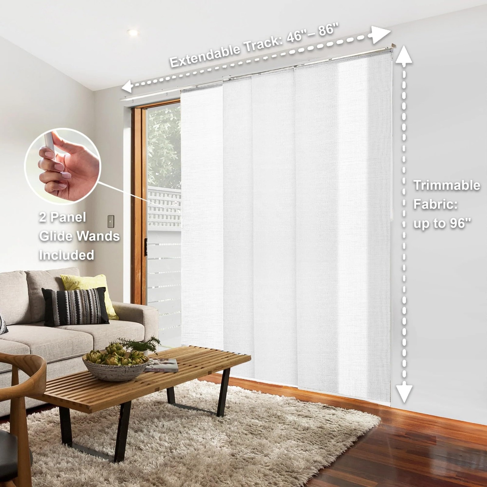 Chicology Panel Track Blinds For Sliding Glass Door Adjustable Track For Patio