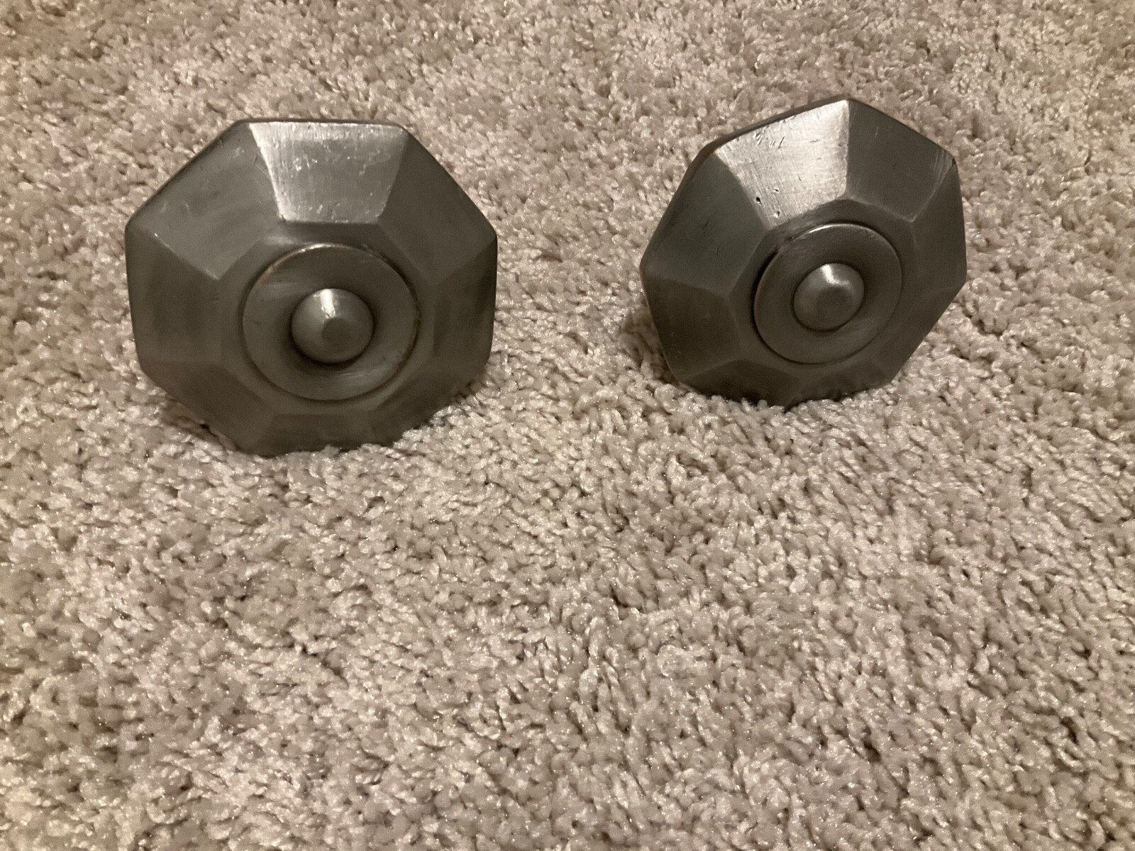 Pottery Barn Vintage Square Finials For 1.25″ Rod Set of 2 in Antique Pewter