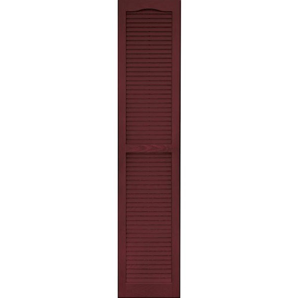 Vantage Cranberry Louvered Vinyl Exterior Shutters 14-in x 71-in, Set of 3