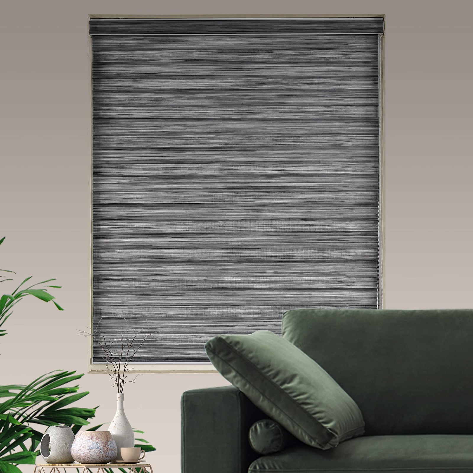 Custom Cut to Size Zebra Blinds for Windows Free-Stop Sheer Shades Dual Layer…