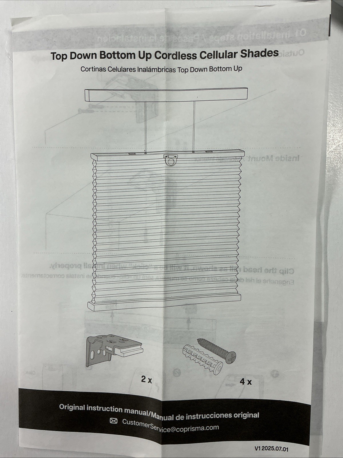 Top Down Bottom Up Cordless Cellular Shades 28″ x 64″