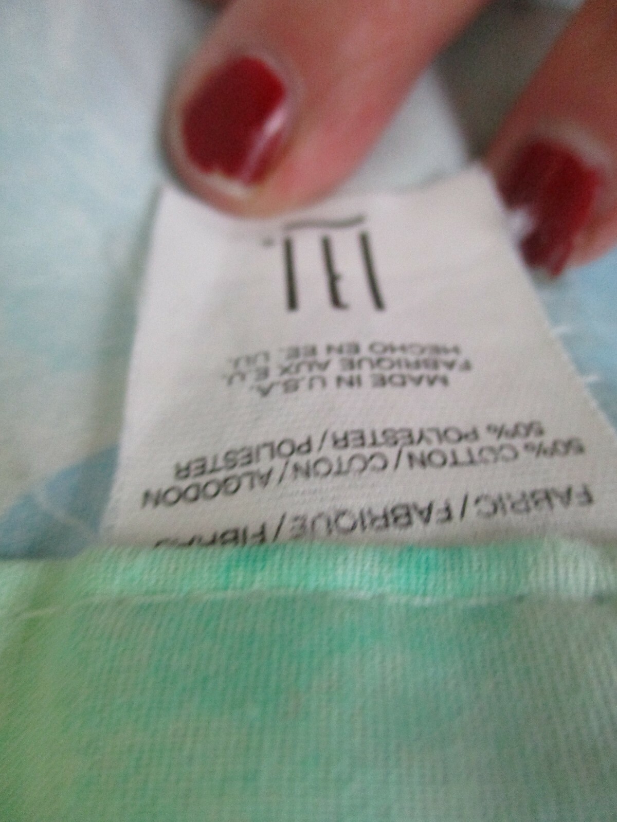 Vtg Revman Window Valance Blue Green Floral Watercolor 17″ H x 34″ L USA