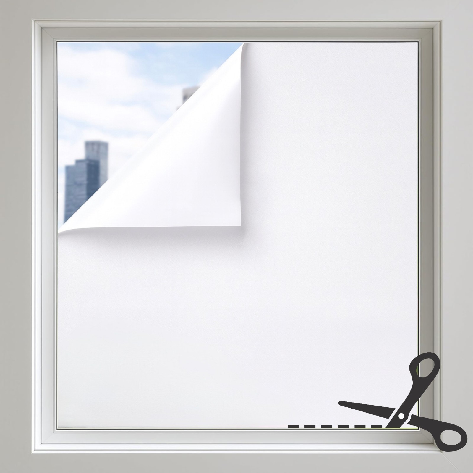 Blackout Privacy Window Film Static Cling Custom Cut Home Office Bathroom Glass