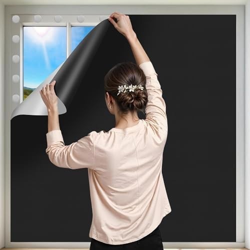 100% Black Out Window Cover Portable Blackout Shades Adhesive Thermal Blackout B