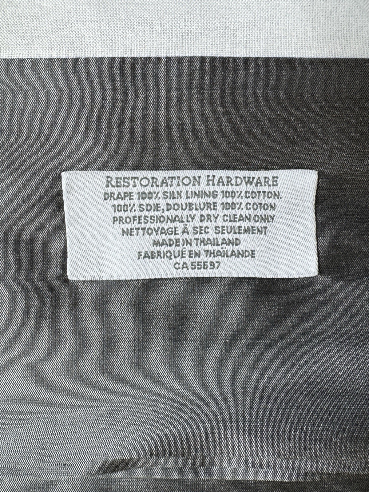 Restoration Hardware Thai Silk Solid Drapery RP 100″W x 120″L Nickel NEW $1,055