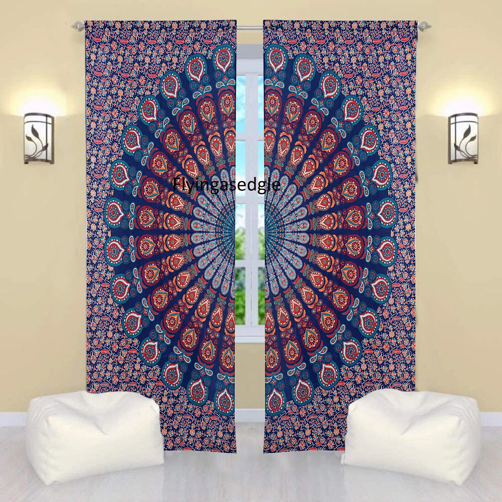Mandala Hippie Tapestry Indian Curtains Wall Hanging Bohemian Valance Decor Art