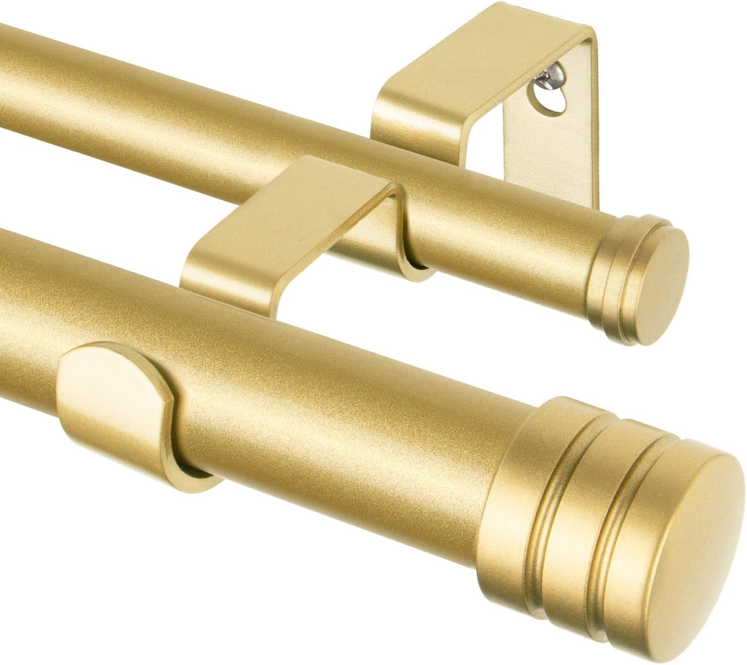 1 Inch Double Curtain Rods for Windows 66 to 120 Inches (6-12Ft), Heavy Duty Dec