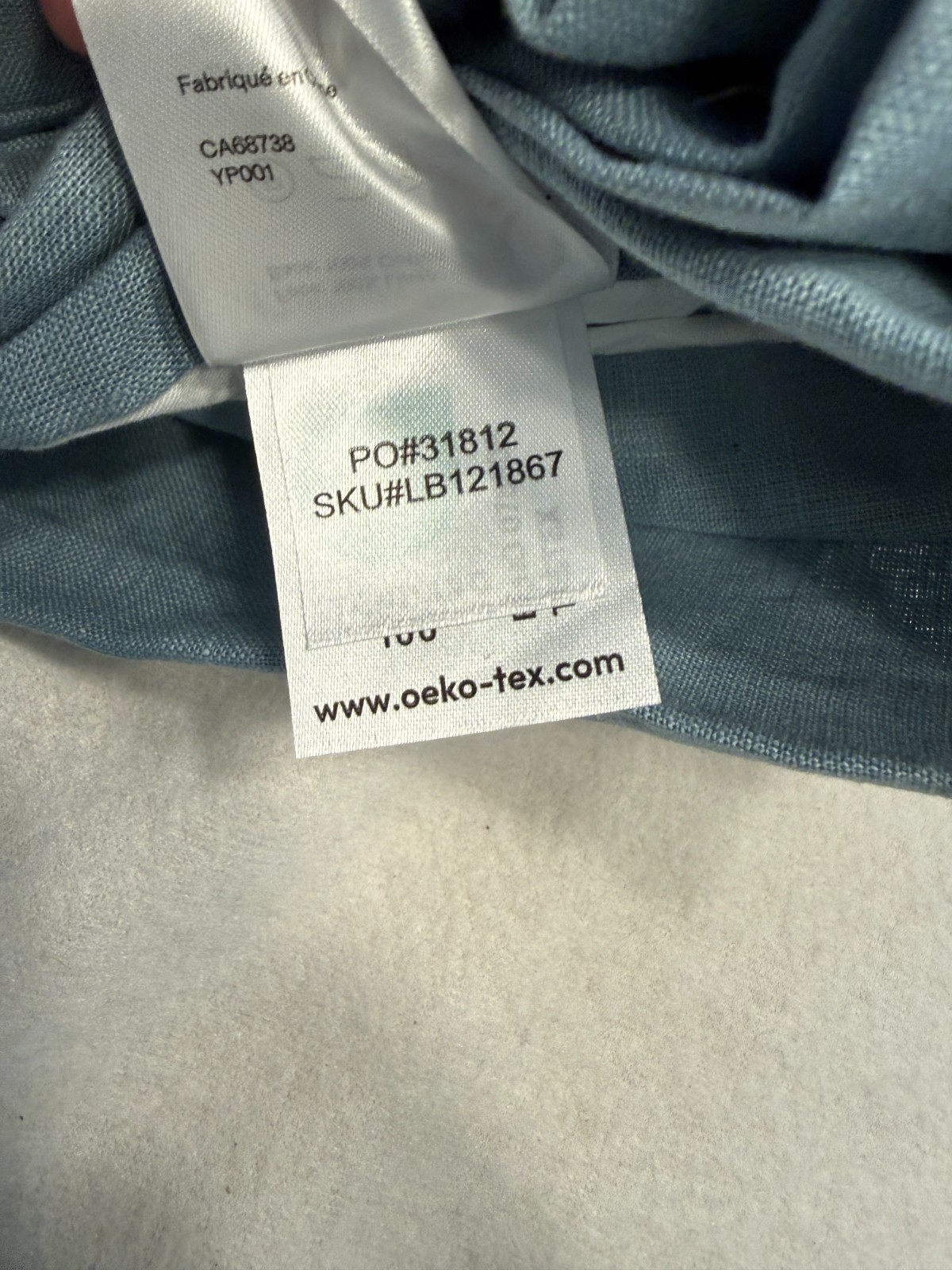 2 Quince European Linen Curtain Panels 48×84 Light Filtering Blue Back Tab