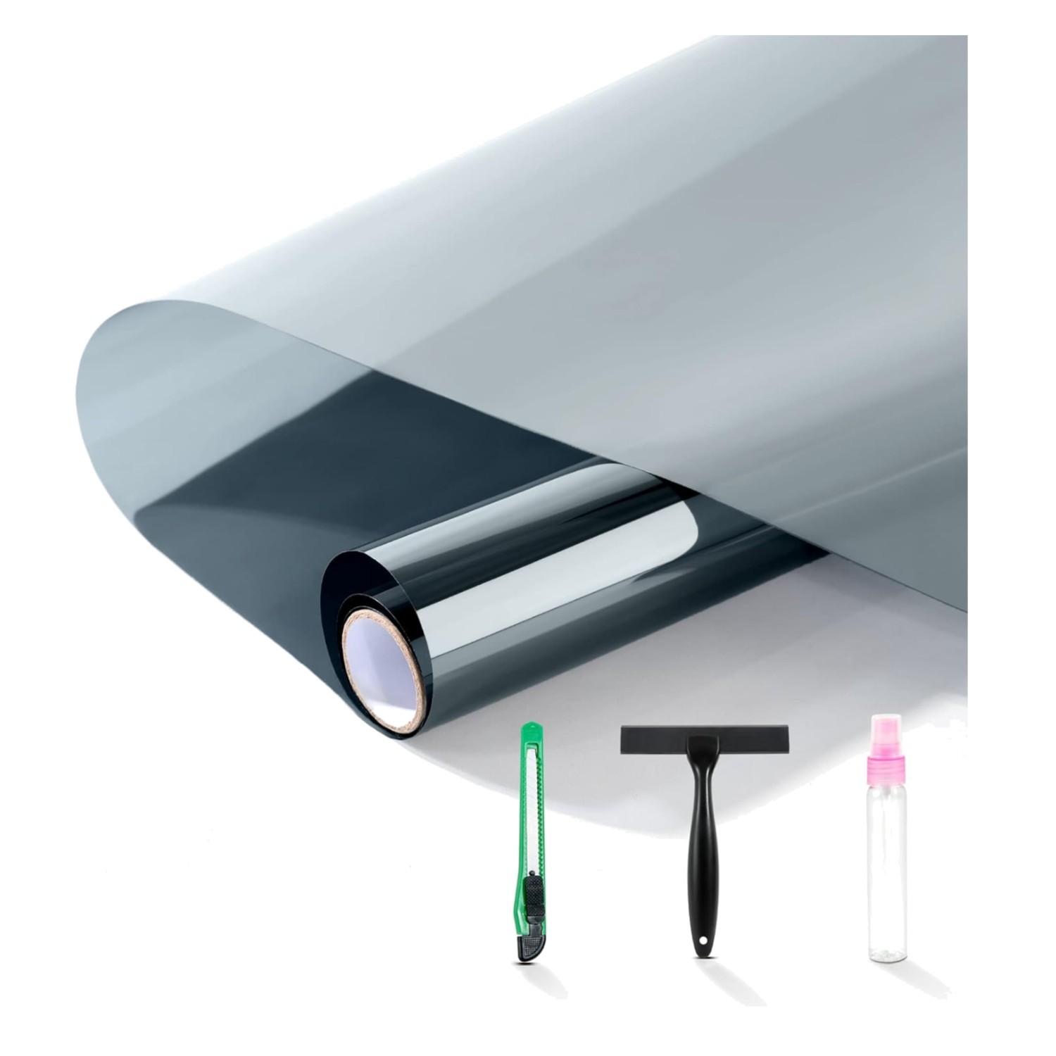 Silver PET Window Privacy Film Kit 27.6″ x 78.7″ – Installation Tools Included