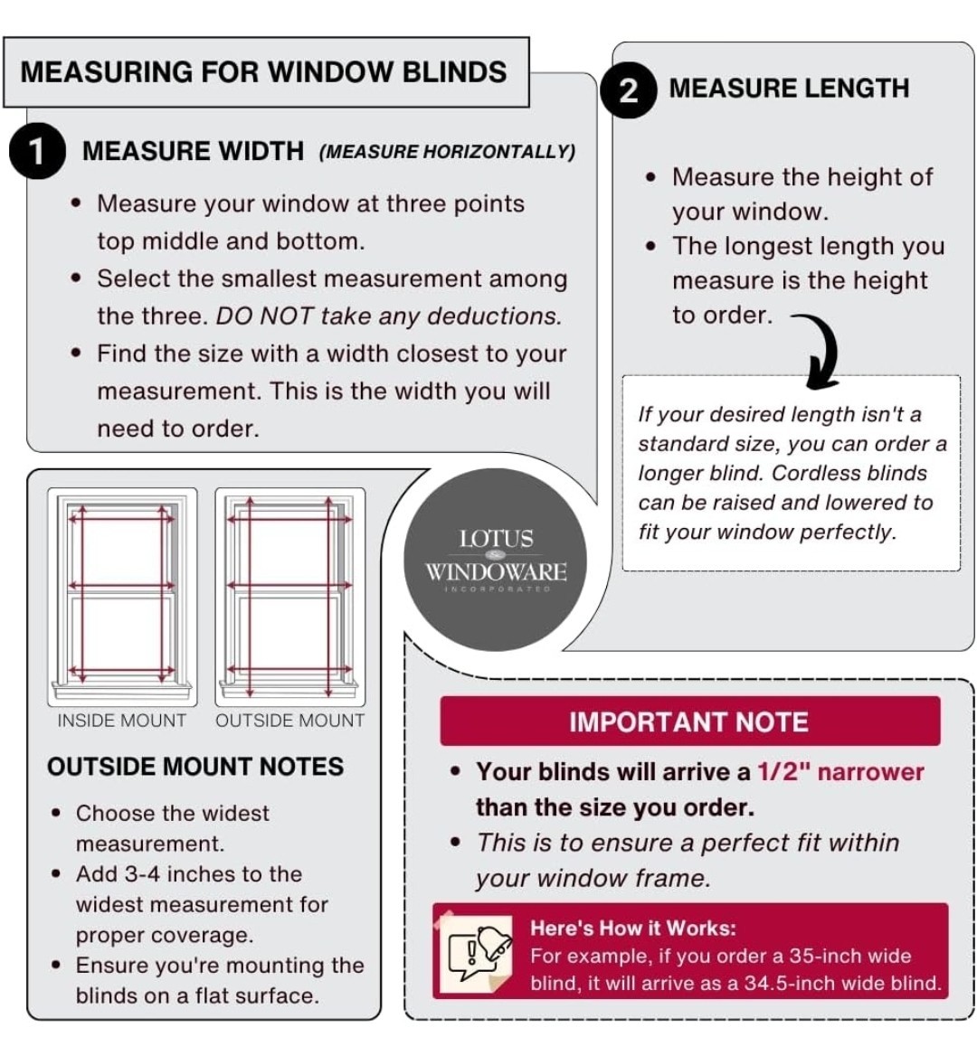 Lotus & Windoware Cordless, 2 Inch Faux Wood Blind, Window Blinds, Blinds &…
