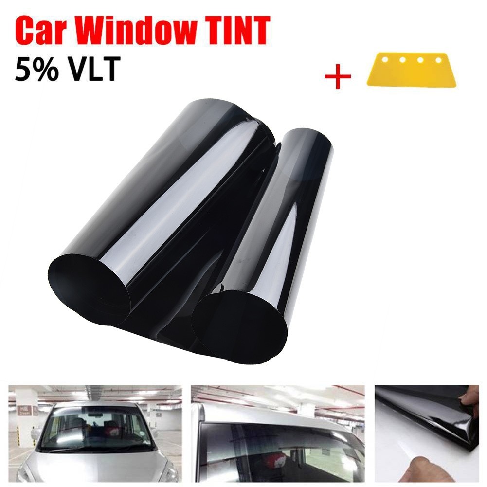 Universal/Black CAR Sun Strip Tint Visor For Front Windshield 5%VL Limo Shade