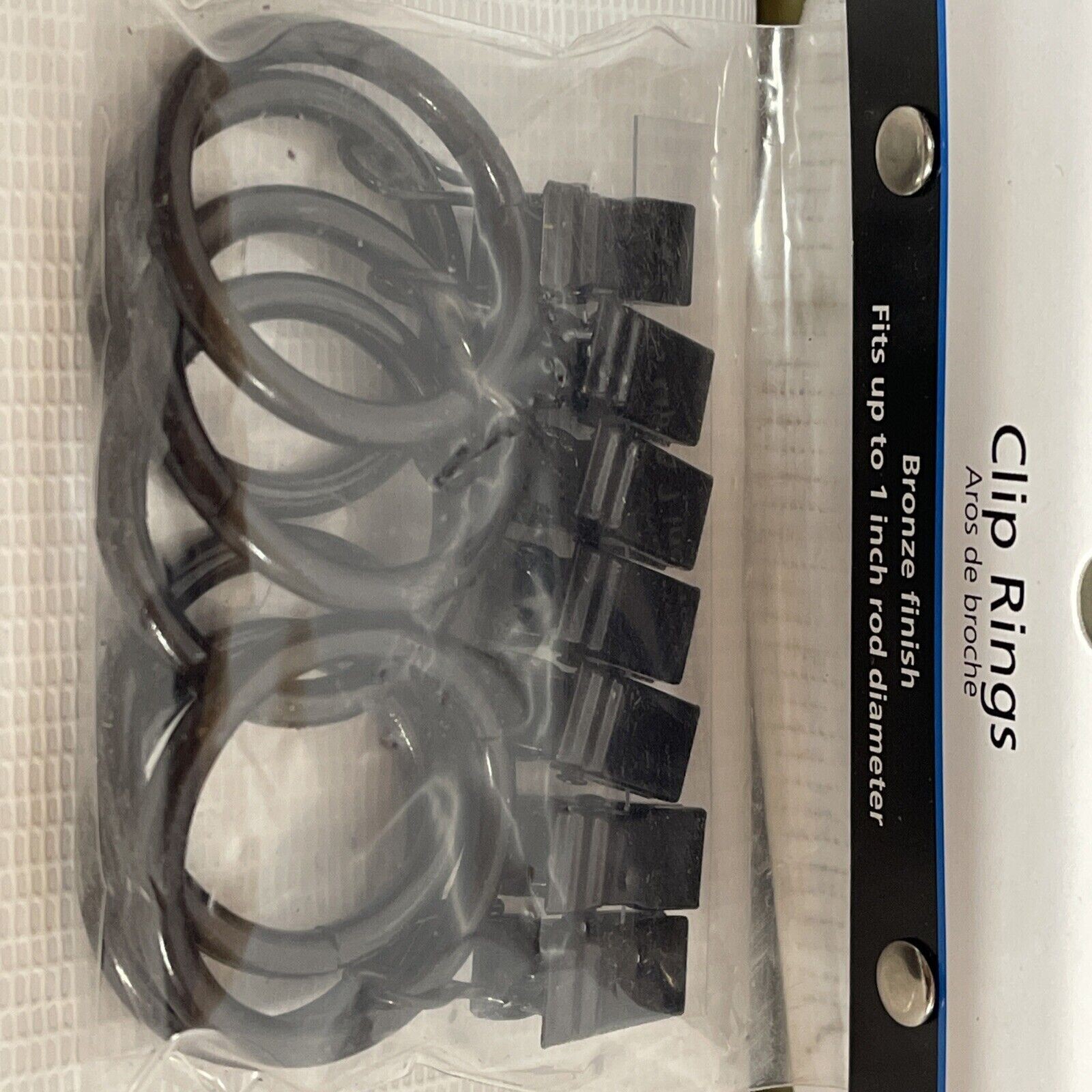 (7-Pk) Mainstays Curtain Clip Rings Bronze MS10-290-508-82 Fits 1” Rods New