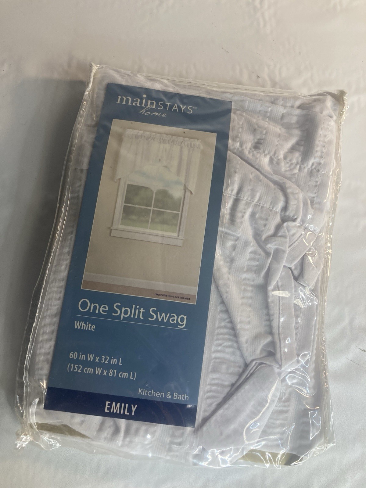 MAINSTAYS HOME Emily One Split Swag White [60″ W × 32″ L] New