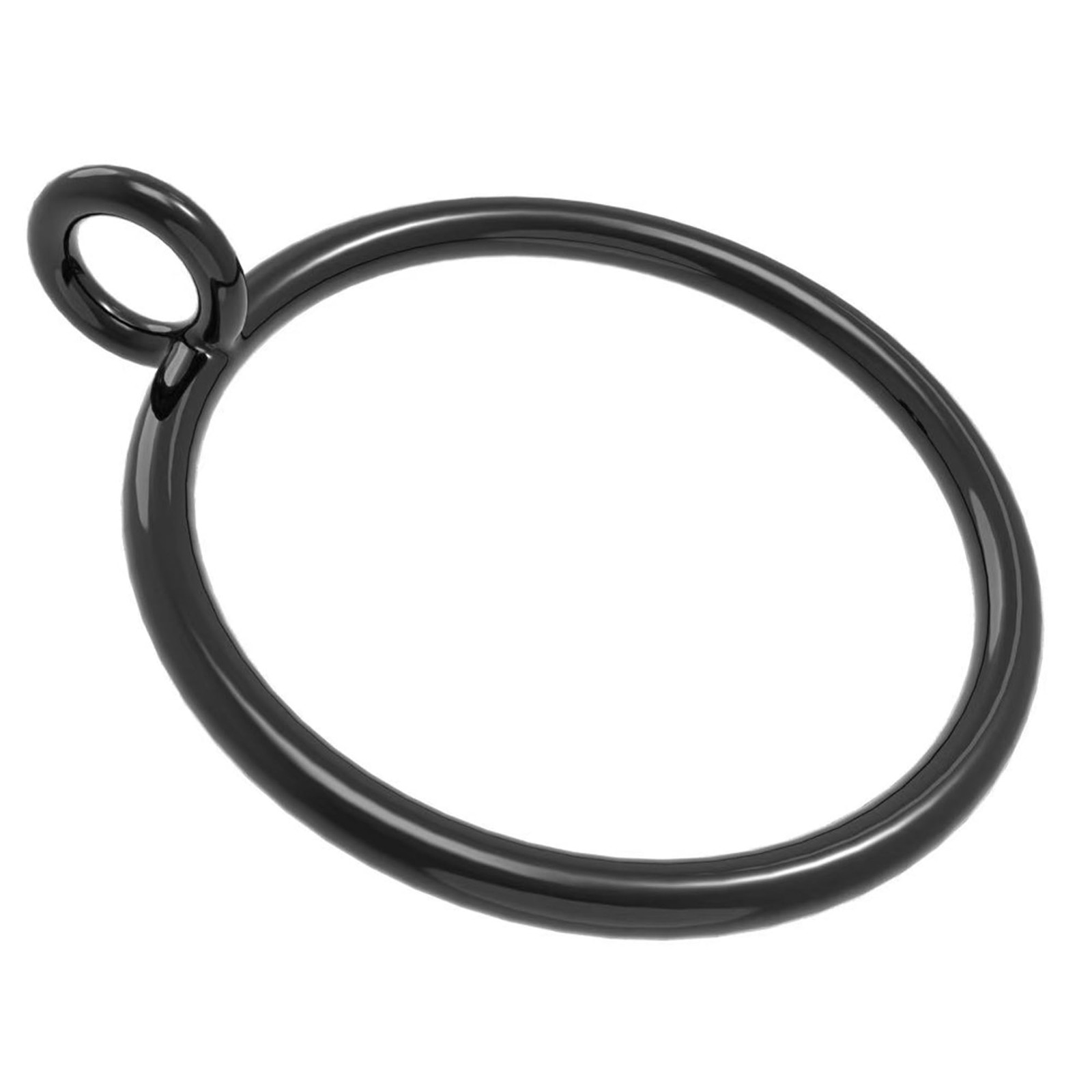 60 PCS Black Curtain Rings with Eyelets 1.5 in Inner Diameter Metal Drapery