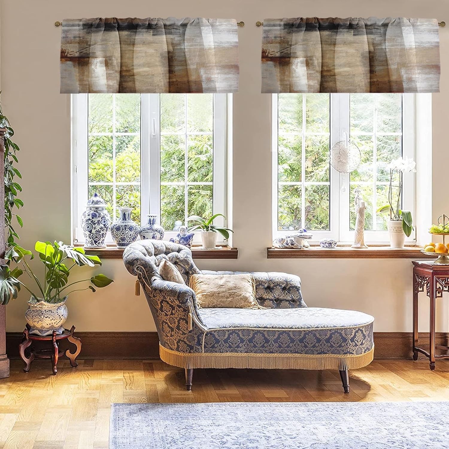 4-piece curtain set, adjustable curtains, for living room and kitchen sink