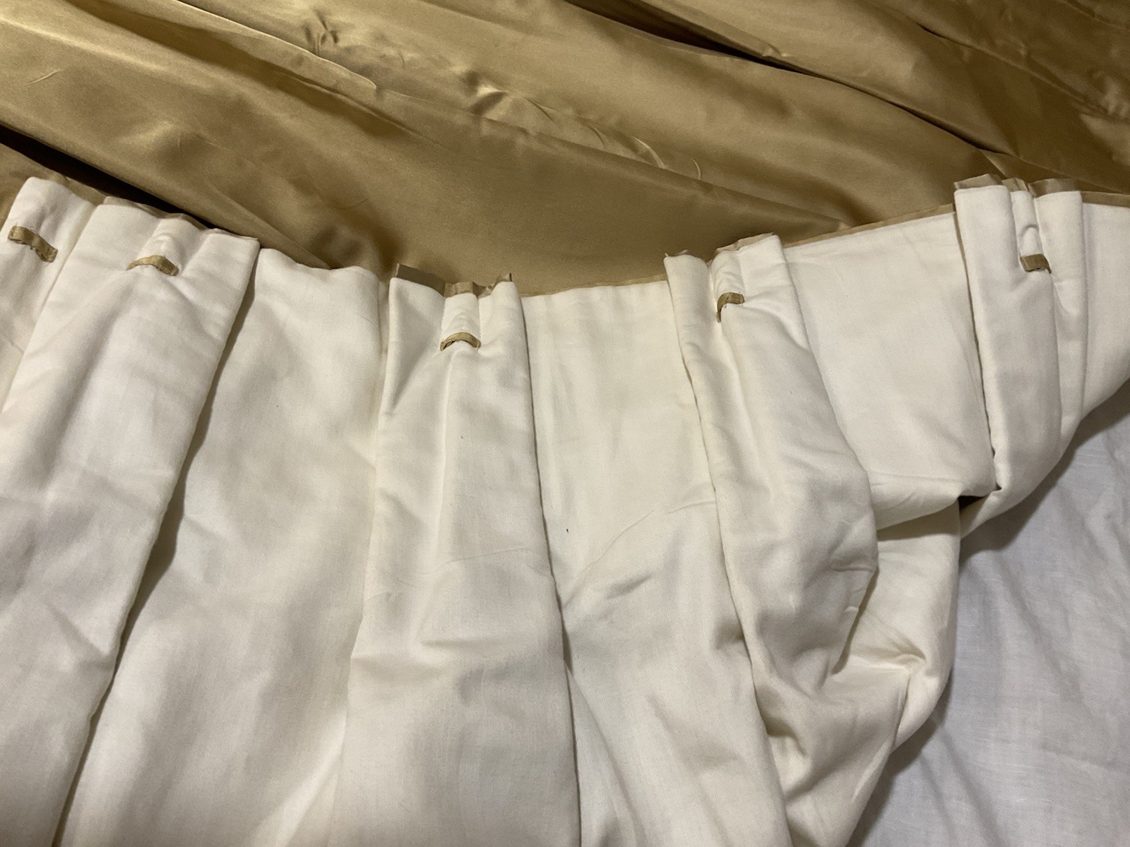 Restoration Hardware Thia Silk CurtainsPleated Interlined Thermal/ Gold/Tan