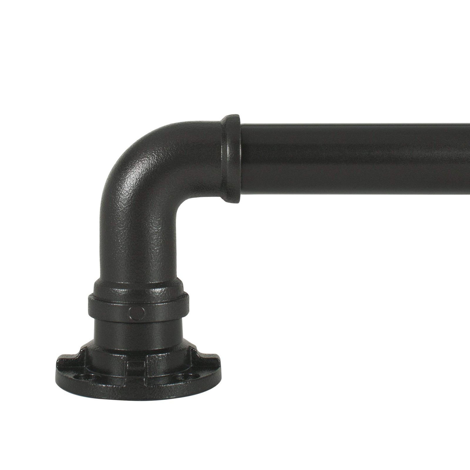 Industrial Wrap Around Curtain Rod Set Telescoping 18 to 36 Inch Black