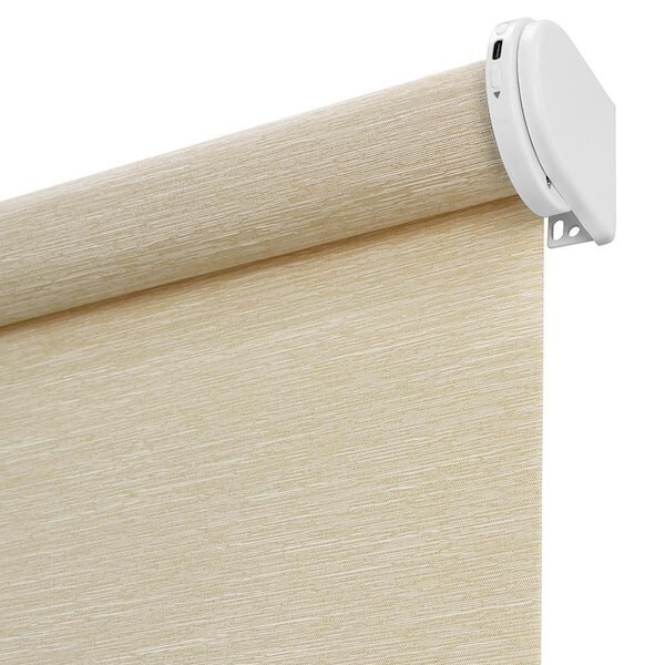 HDC Linen Cordless Light Filtering Fabric Roller Shade 46.25 x 72 Hubspace Motor