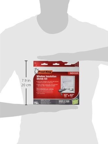 Frost King Indoor Shrink Window Kit 42×62 Crystal Clear Plastic Sheet 1 Pack
