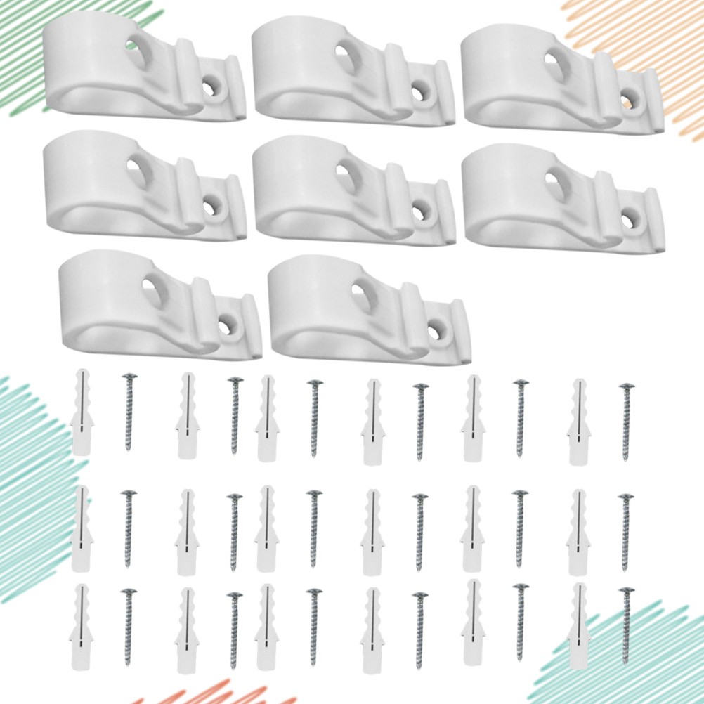 2 Set White Child Safety Hooks for Curtains Reusable Plastic Cord Chain Clips