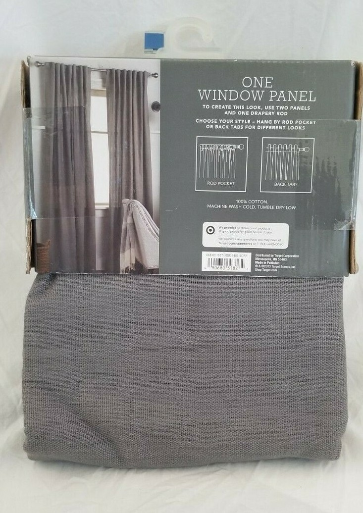 2 Threshold Gray Cotton Solid Window Panels (1 pair) 108″ x 84″ NIP