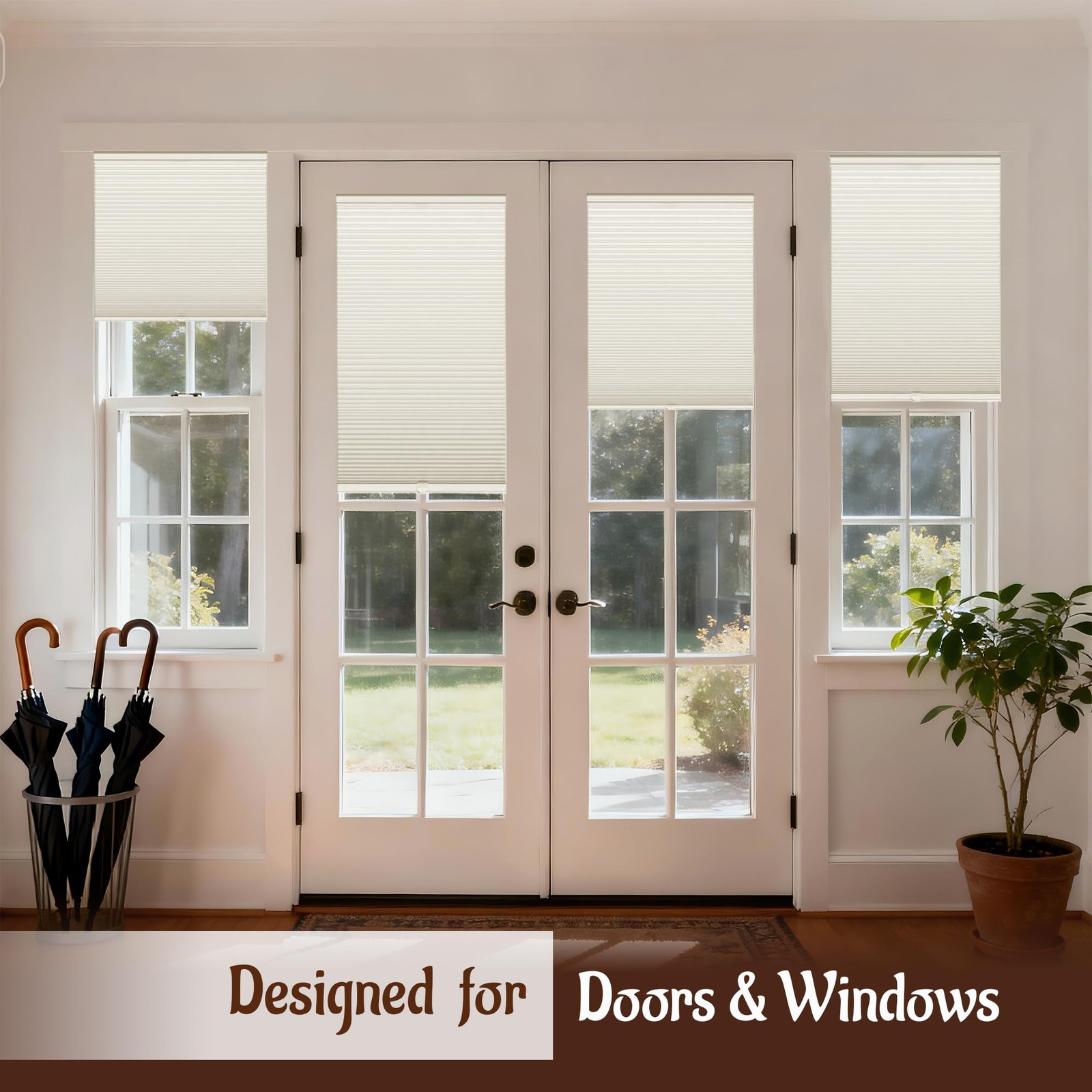 Flamax Custom Color-Matched 1.5 Cordless Cellular Shades For Indoor Privacy