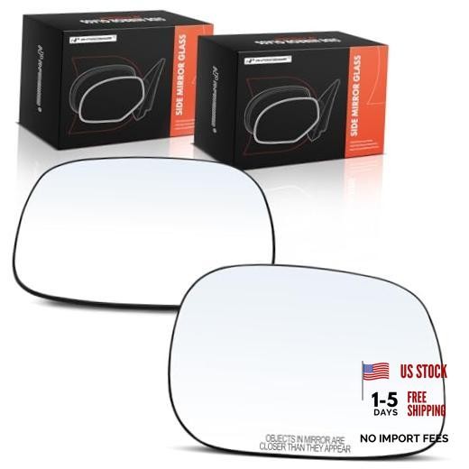 2-PC Driver and Passenger Side Heated Mirror Glass with Backing Plate