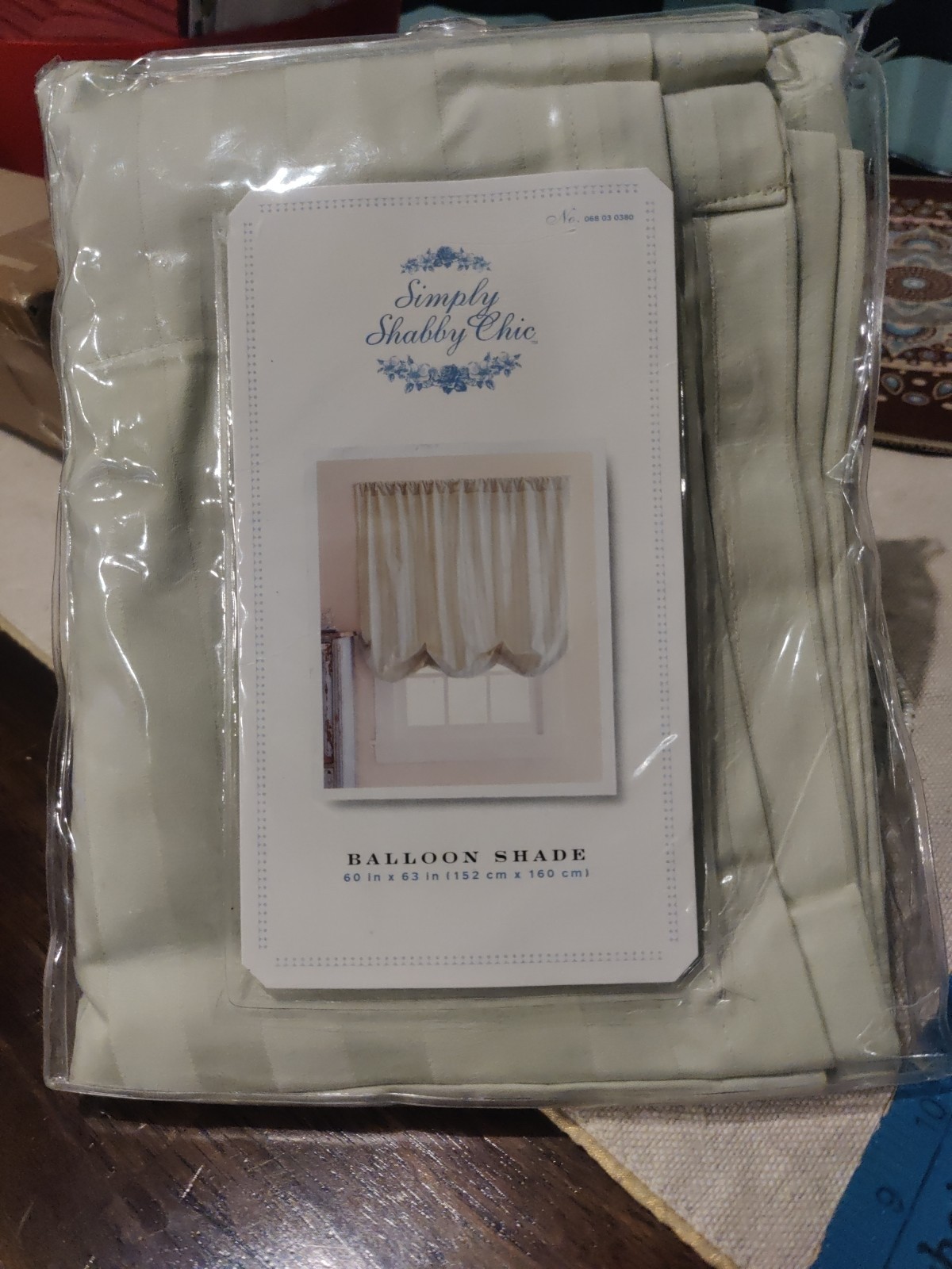 Simply Shabby Chic Sage Tonal Striped Balloon Shade NEW