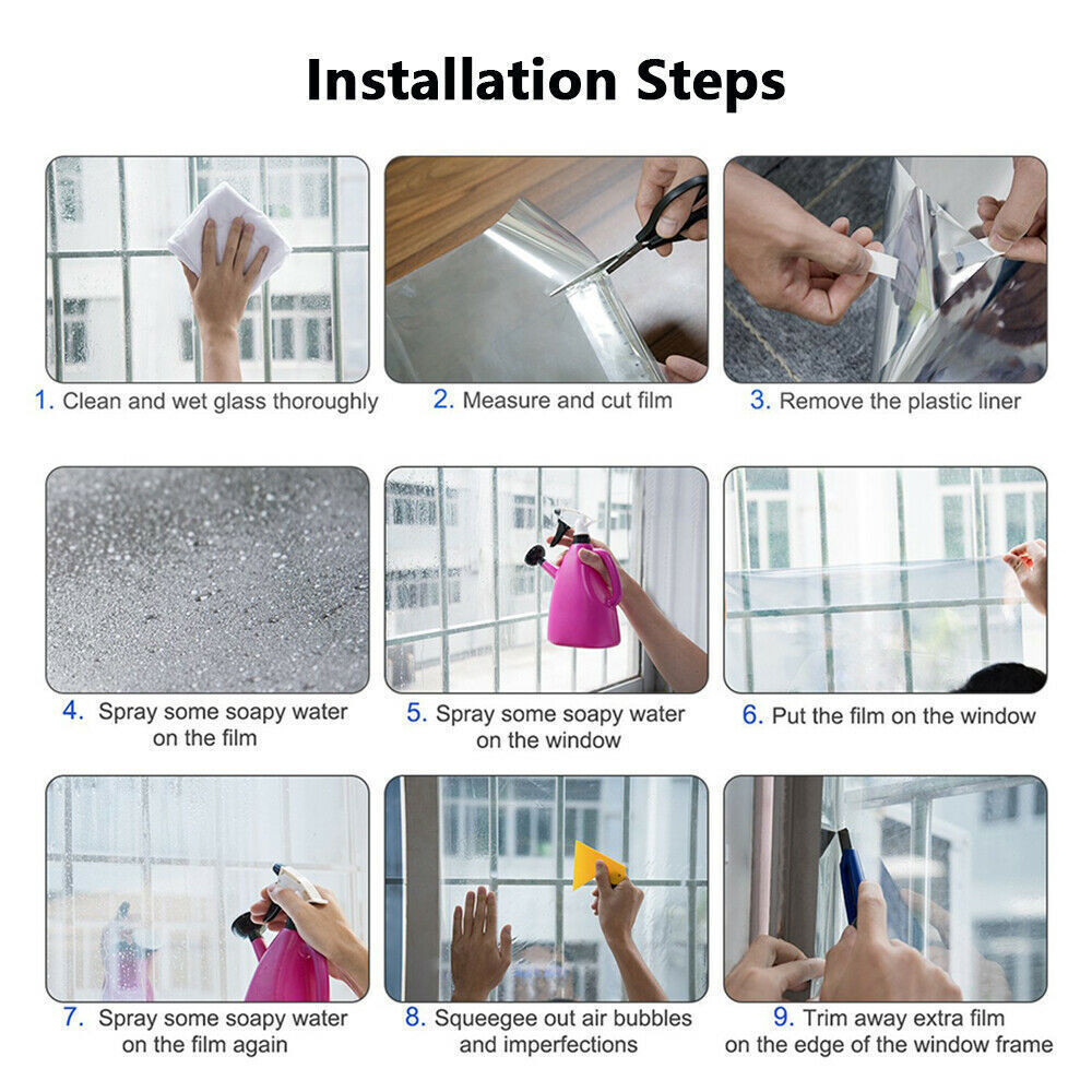 4Mil Clear Security Window Film Shatterproof Anti Shatter Glass UV Protection