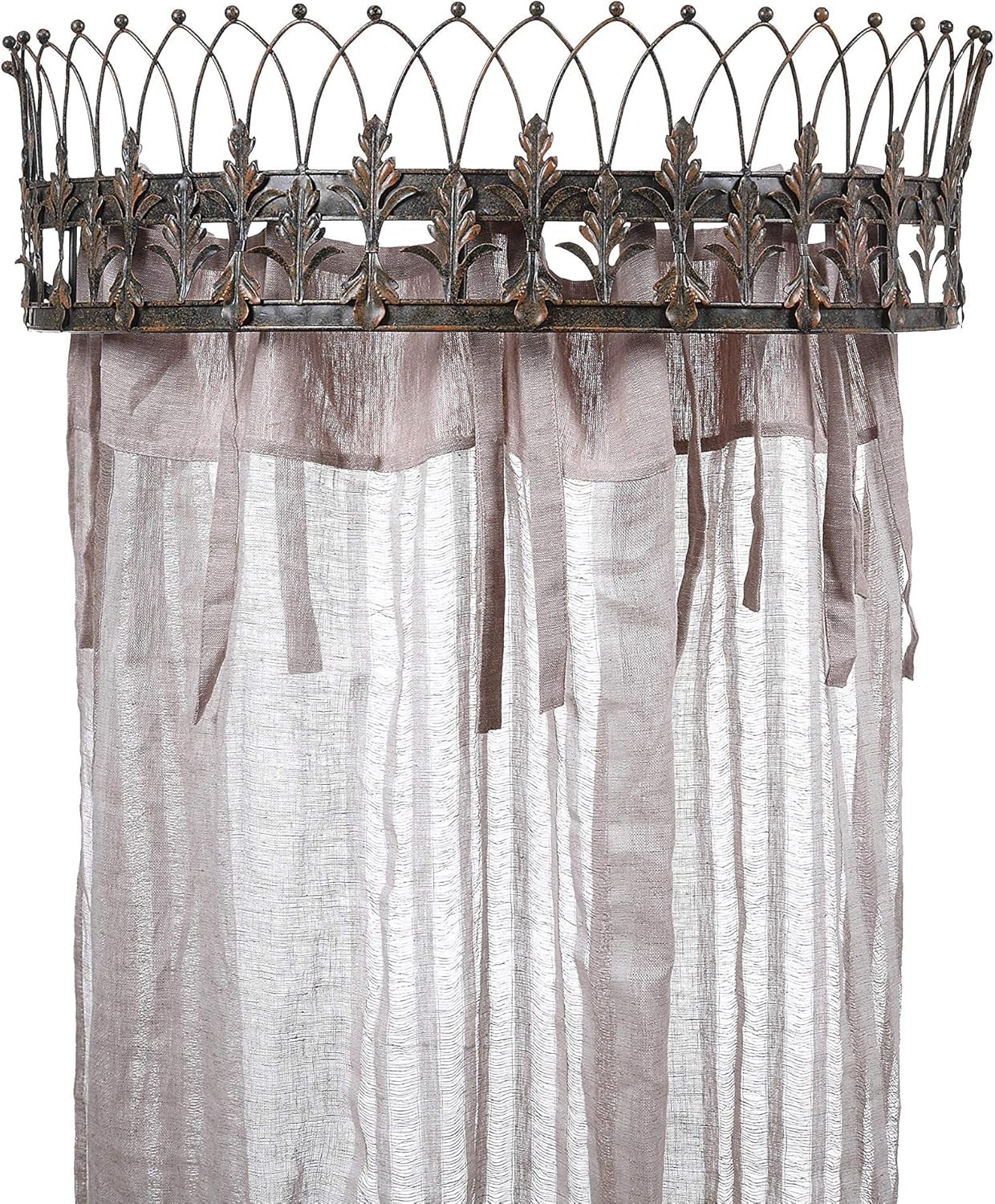 Decorative Metal Curtain Rod Crown Rustic Finish Canopy Bed Crown Royal