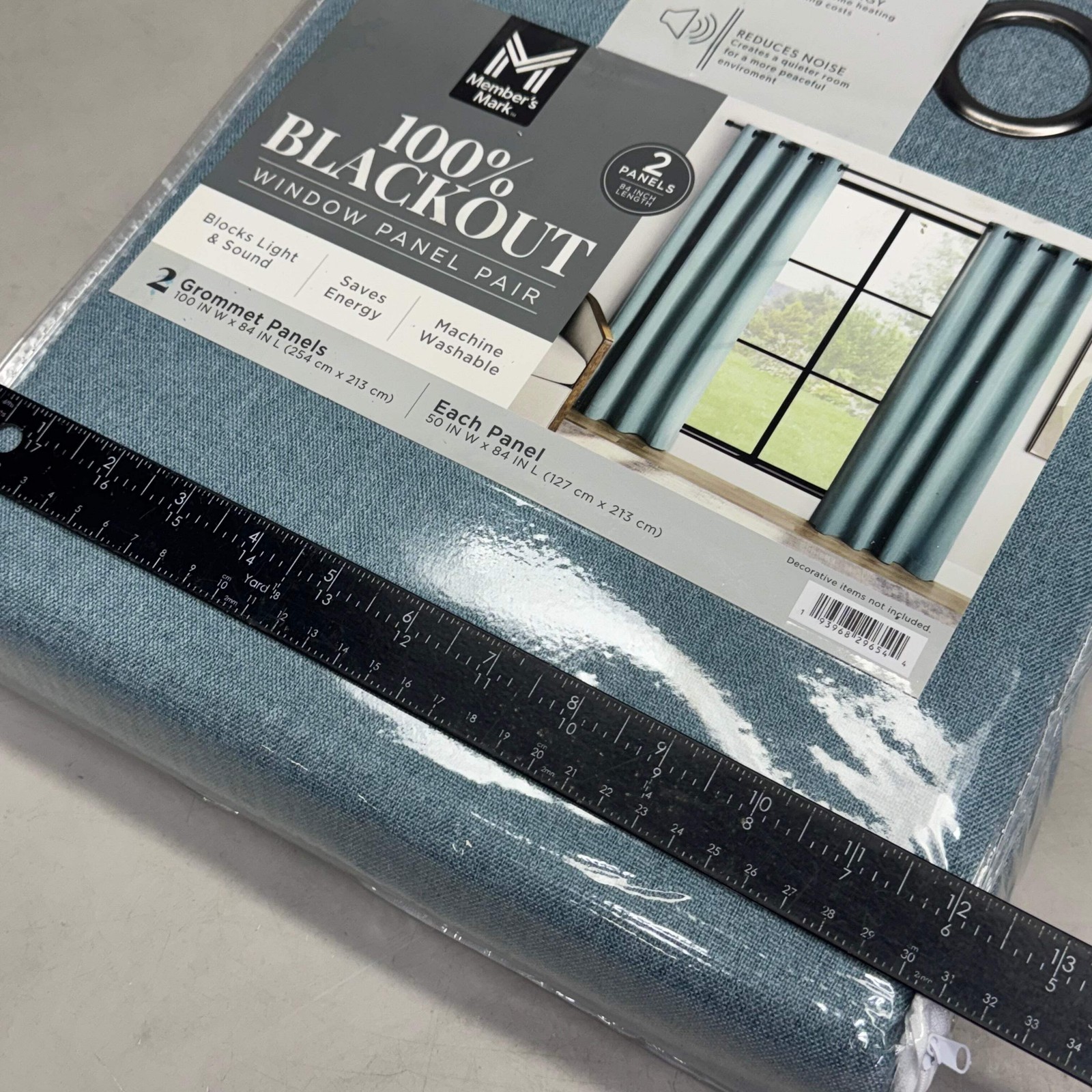 MEMBER’S MARK Window Panel Pair 100″ W x 84″ L, Blue