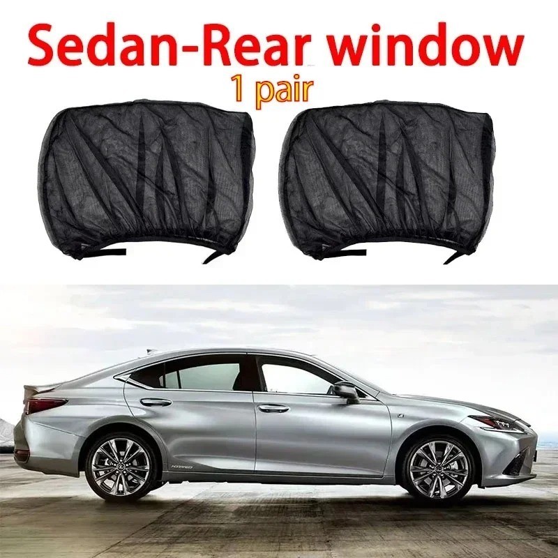 2Pcs/4Pcs Car Window Screen Mesh Cover – Universal Privacy Mosquito Bug Net Sun