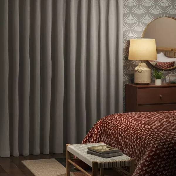 ⚡️ 1pc 50″W x 84″L Blackout Aruba Linen Window Curtain Panel By Threshold ~ Gray