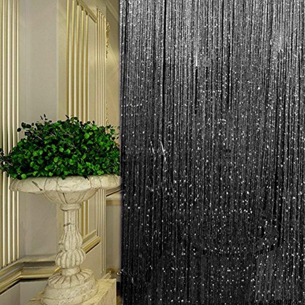 2PCS Glitter Blings String Door Curtain Room Dividers Fringe Window Panel USA
