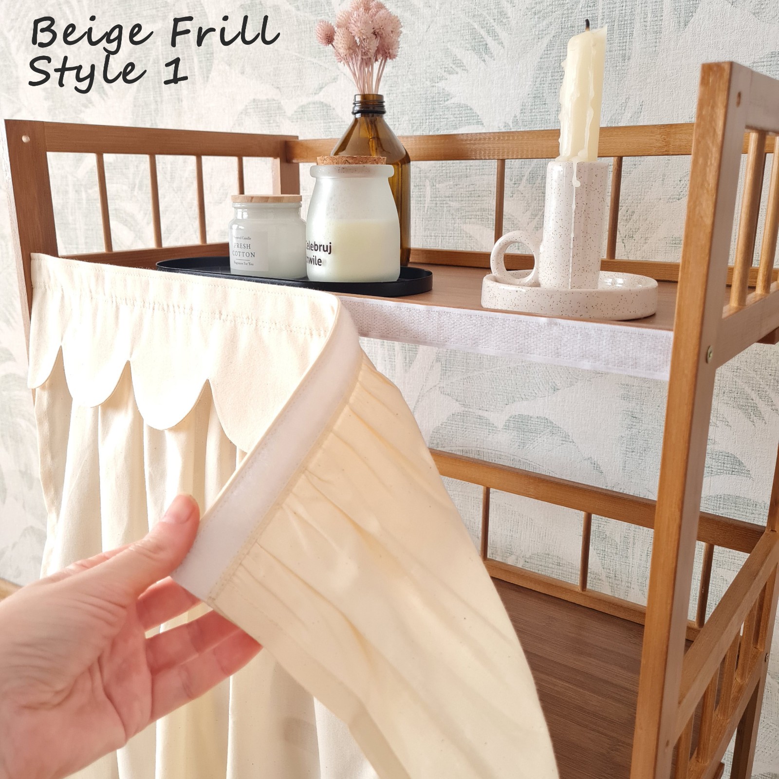 No Drill Hook and Loop Curtain Cabinet Kitchen Cafe Curtain Stick On Cotton